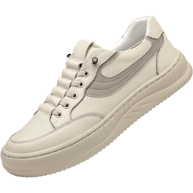 

Летние дышащие кроссовки из натуральной кожи (первый слой) 2026 года, белые, модные, универсальные, высококачественные повседневные туфли для мужчин