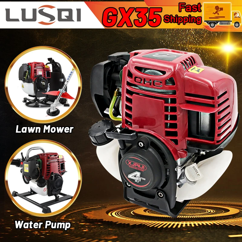 LUSQI Gasoline Engine 2/4 Stroke Single Cylinder Petrol Engine Fit Lawn Mower Brush Cutter Water Pump Fast Logistics Delivery