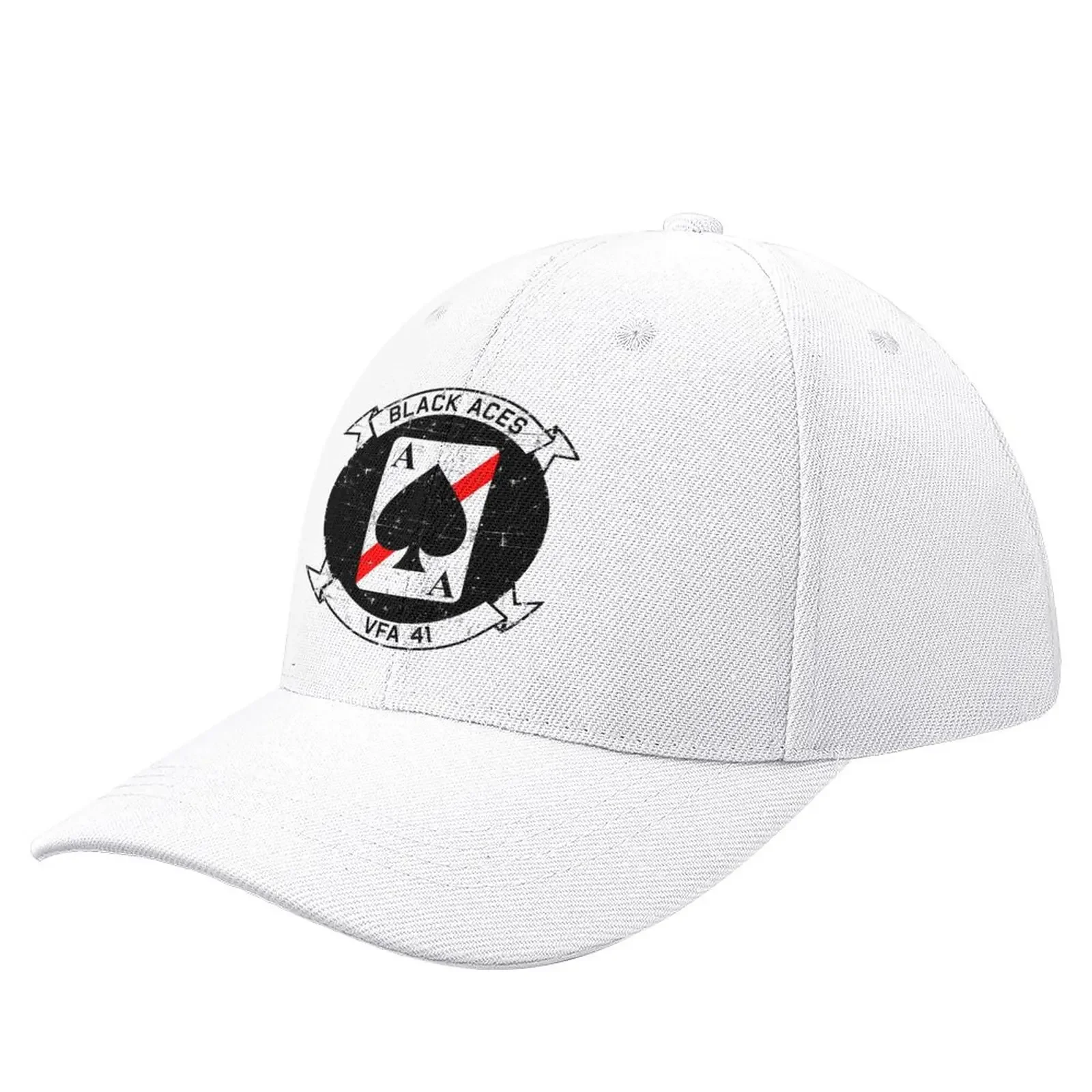 USN VFA-41 Strike Fighter Squadron - Roundel Black Aces - Grunge Style Baseball Cap Golf Hat Man Luxury Men'S Hat Women'S