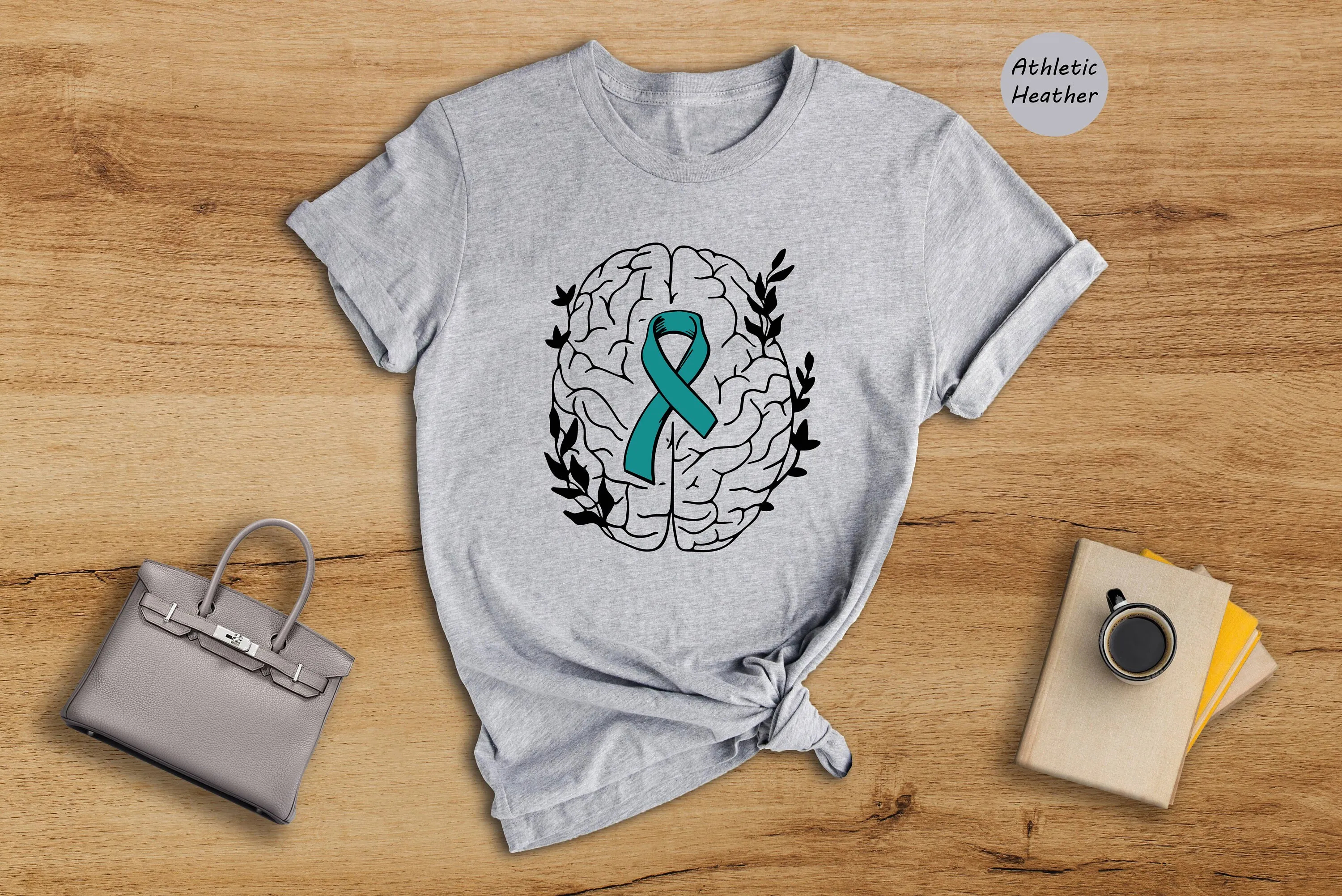Posttraumatic Stress Disorder Awareness T Shirt Teal Ribbon Mental Health PTSD