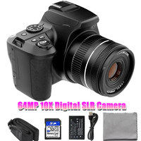 64MP Digital SLR Camera For Photography 10X Optical Zoom Camera Auto Focus 4K HD Video Vlog Camcorder Youtube Webcam DSLR Camera
