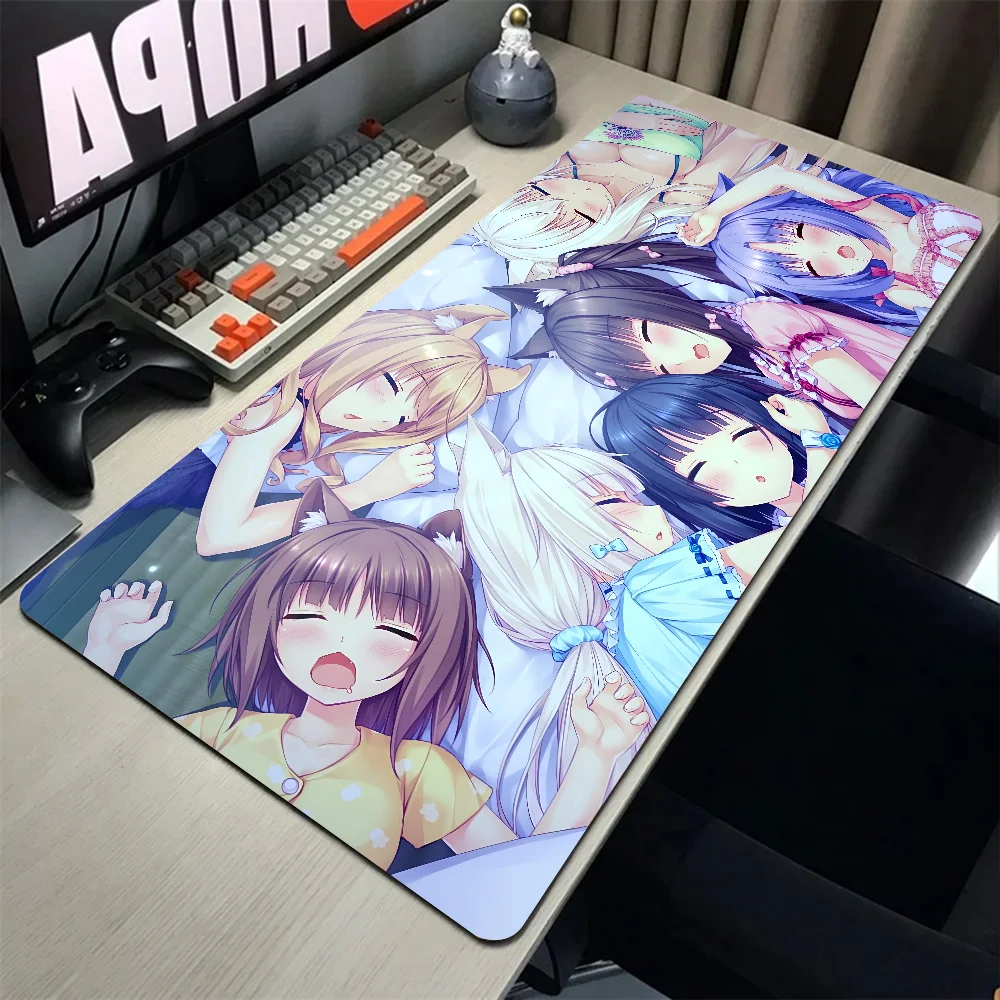 Anime girl N Nekopara Mousepad Mouse Mat With Pad gaming accessories Prime Gaming XXL Keyboard Pad Stitch Padding Mat