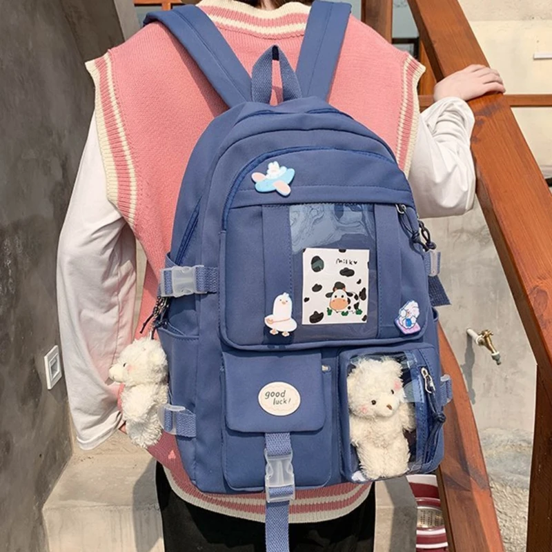 Harajuku mochila feminina bolsas escolares para adolescentes mochila estudante nylon e74b