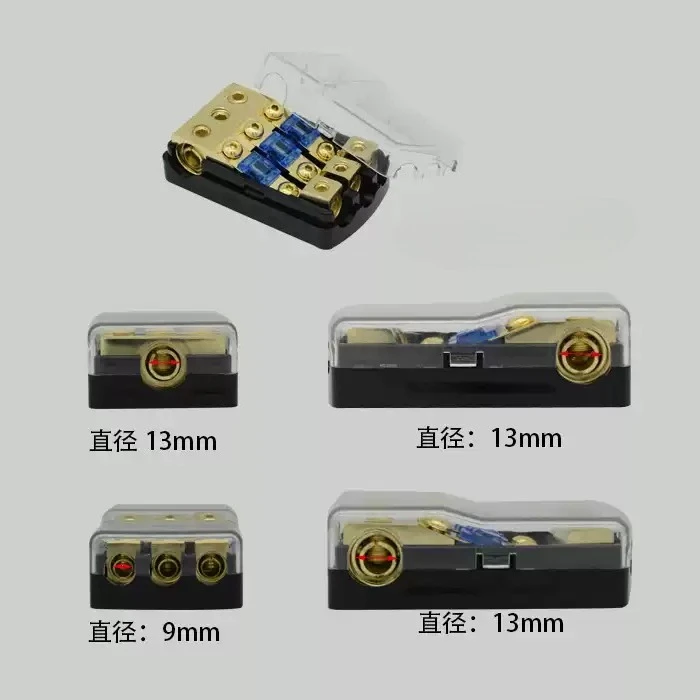 Car Audio Pure Copper Power Wire 1 to 2/3/4 Way Splitter Cable with Fuse Holder
