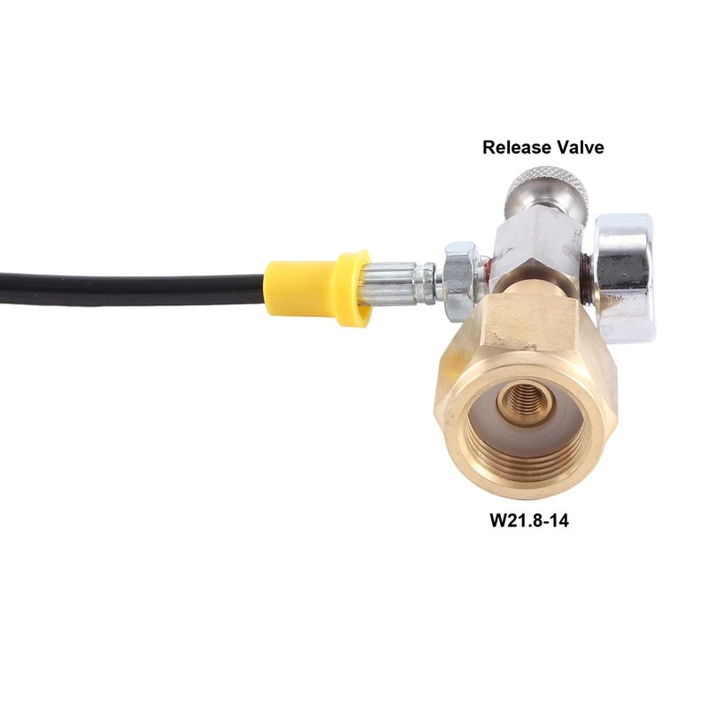 CO2 Adapter Hose With 2000Psi Pressure Gauge For DUO/TERRA/ART Quick Connect To Larger CO2 Bottles, Carbonated Bottle