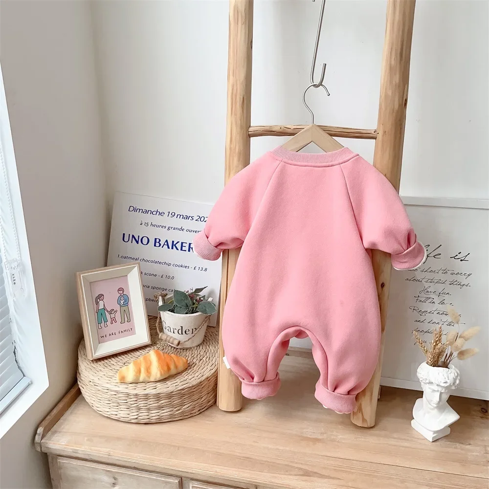 Cute Cartoon Rabbit Jumpsuit 0-24M Babies, Soft & Warm for Autumn Winter Infant Baby Girls Thicken  One-pieces Romper