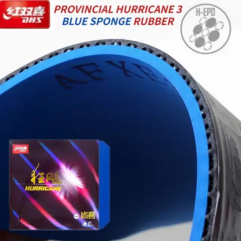 DHS Provincial Version Blue Sponge Hurricane 3 Table Tennis Rubber Sheet 38° 39° with 2.15mm 2.2mm Ping Pong Racket Coverings