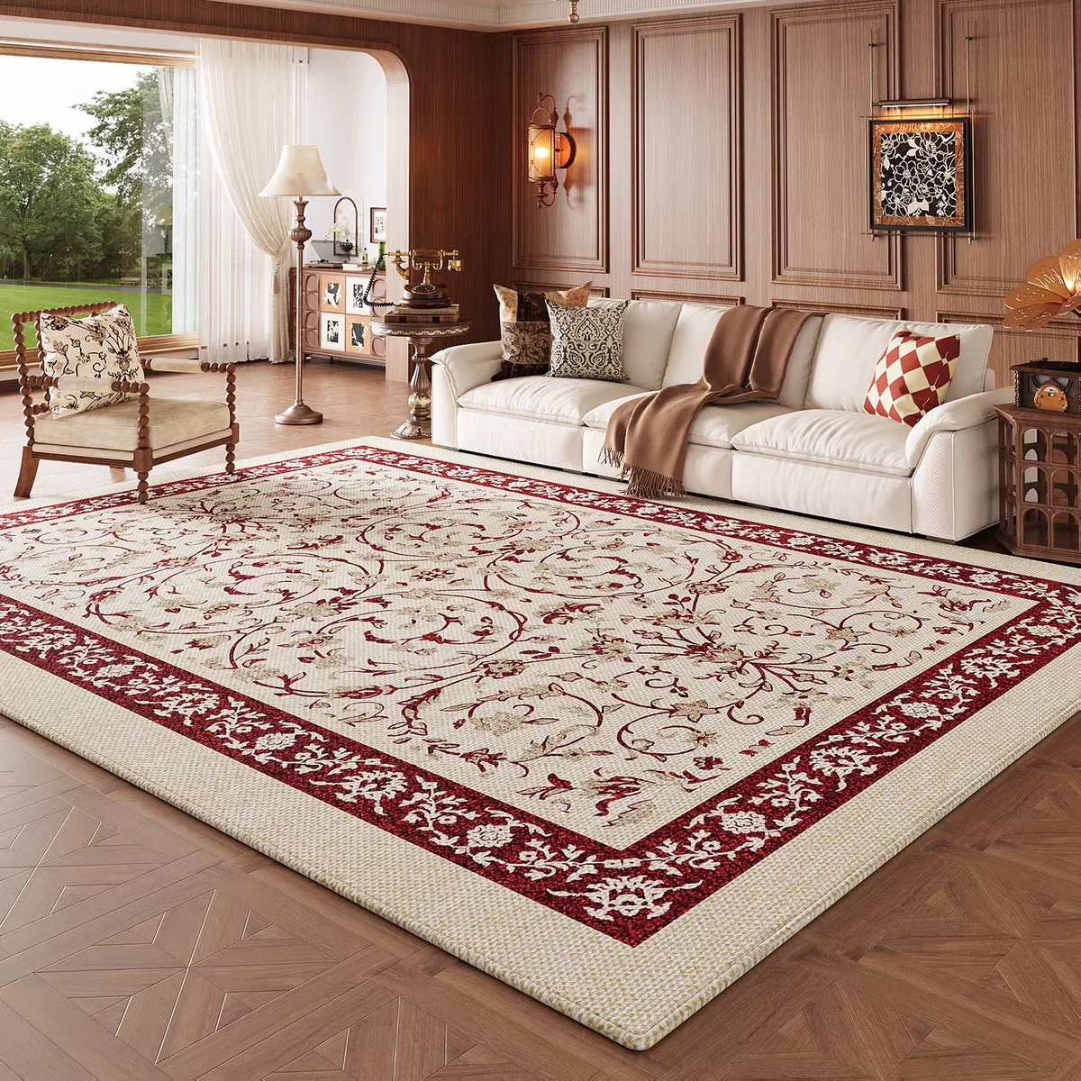 Light Luxury Vintage Blue Carpet Living Room New Chinese Style Area Rug for Bedroom Decoration Home Large Floor Mat