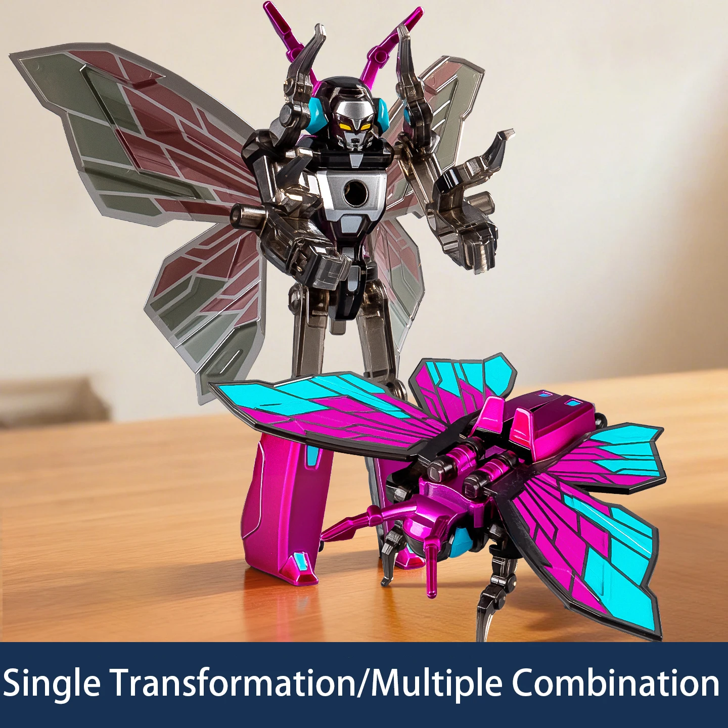 Bambini In Lega di Insetti Trasformatore Mecha Giocattolo Simulazione Farfalla Libellula Deformabl Robot Doppia Combinazione Action Figure Ragazzo Regalo