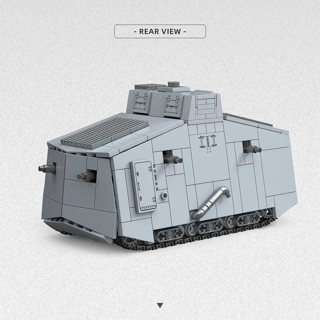 Ik Type A7V Tank Mobiele Fort Bouwsteen MOC Militaire WW2 Figuren Grote Gepantserde Voorouder Wapens Scène Model Gift Jongen Speelgoed