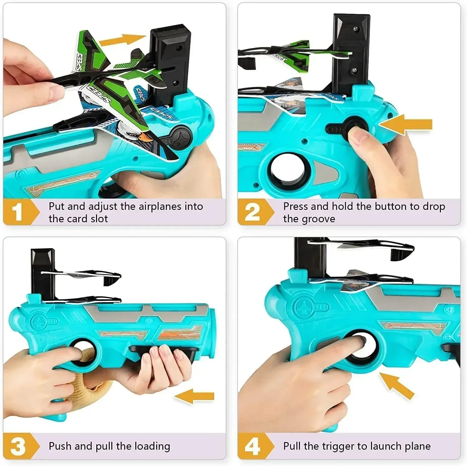 Popular foam ejection aircraft toy gun, children's outdoor flying toy, pistol, taxiing aircraft model, outdoor toy