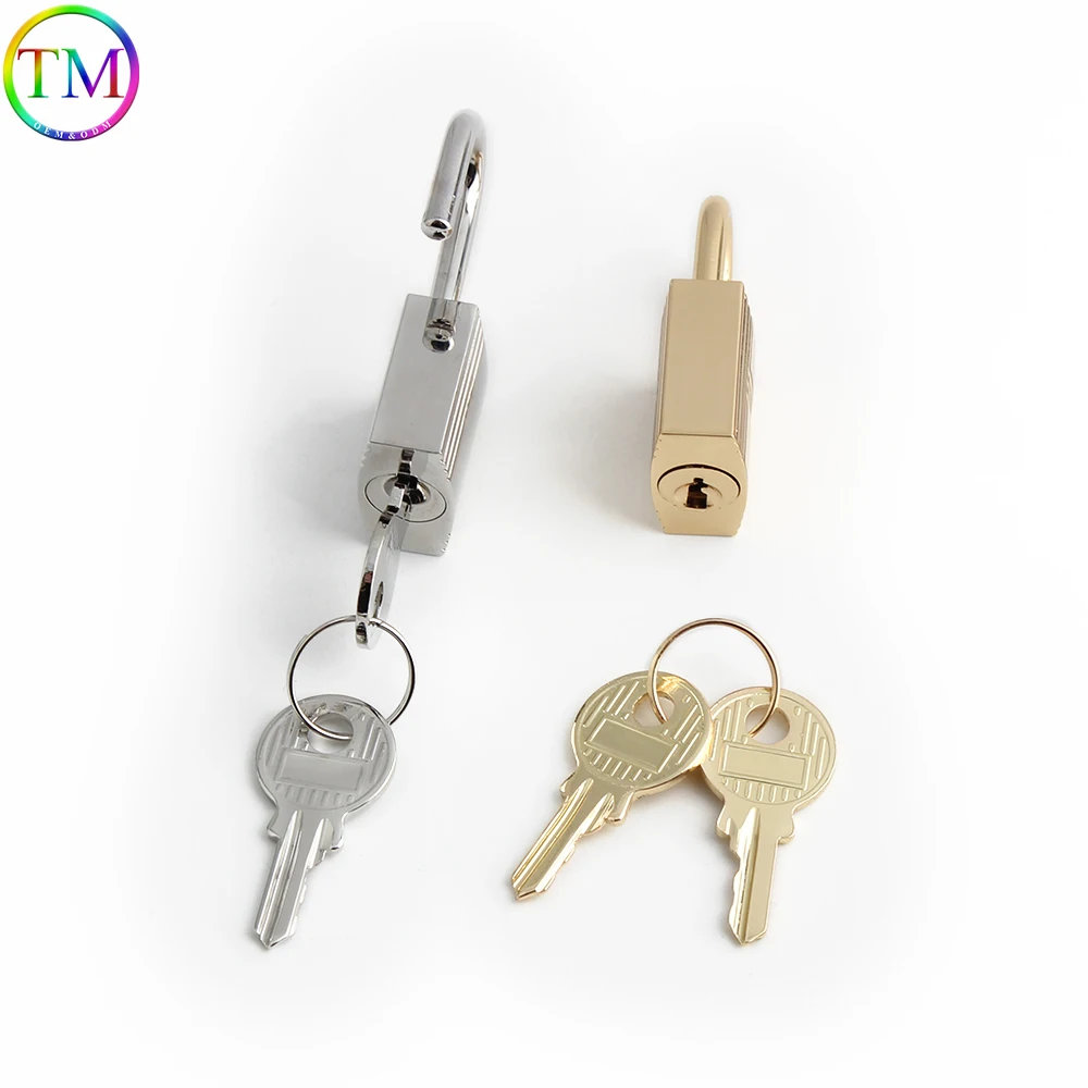 Gold/Silver/Black Big/Small Stainless Steel Bag Locks With Key For Crossbody Outing Square Bags Rivet Eyelet Buckle Accessories