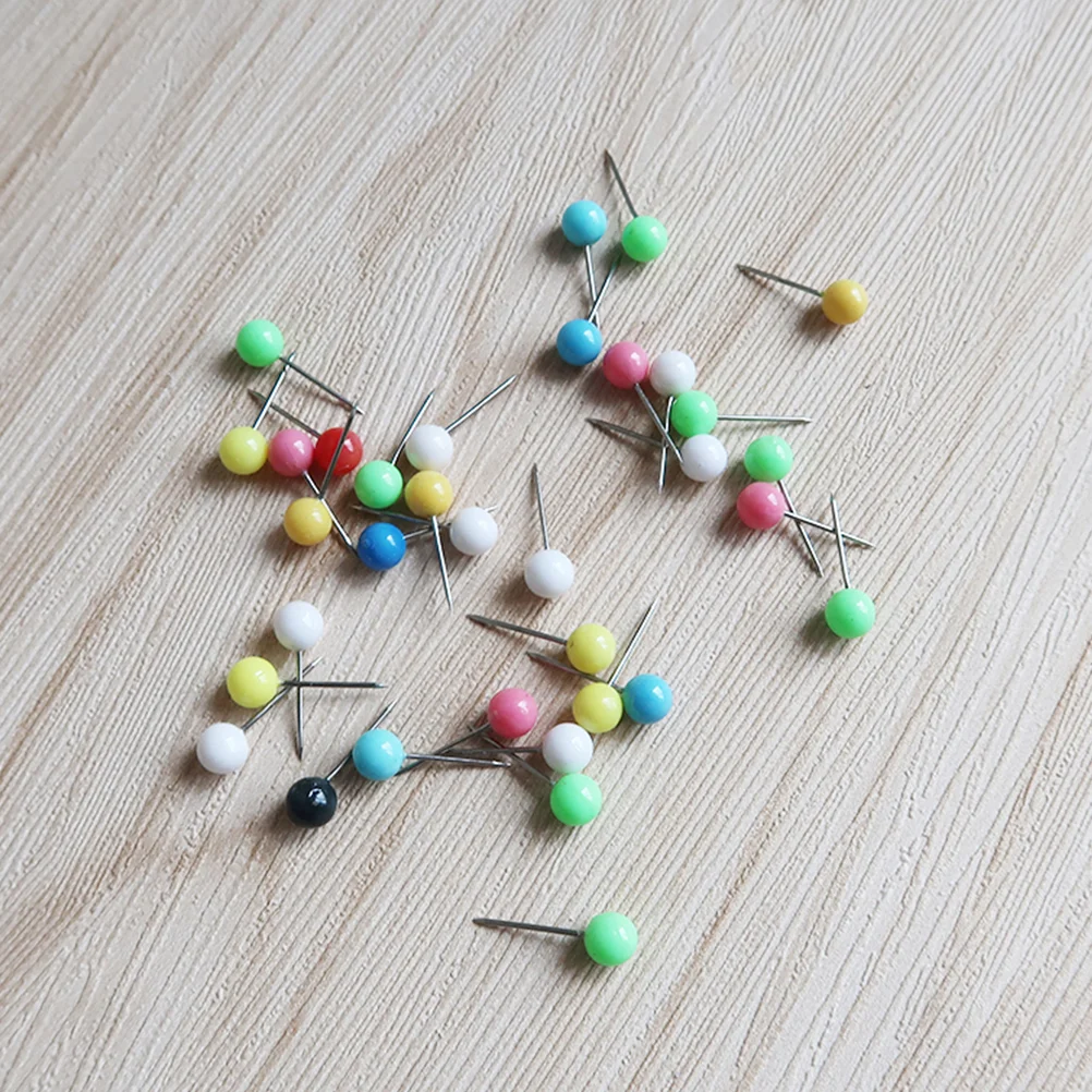 100 pz/scatola 4MM Set Da Cucire FAI DA TE Colorato di Plastica Perla Sfera Testa Dritto Accessori di Abbigliamento Ago per la Decorazione Artigianale Dressma