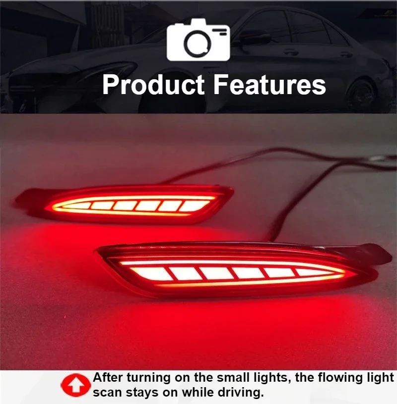 For Mazda CX-5 CX5 2022-2026 Car Rear Bumper Light Reflector Upgrade LED Sequential Turn Signal Driving Brake Lamp Accessories detail image 9