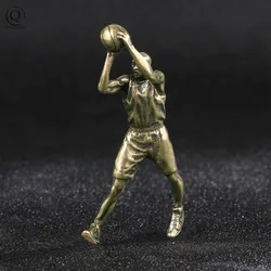Basketball Superstar Figurines Keychain Lanyard Pendant Jewelry Metal Brass Keyring Charms Trinkets Souvenir Gift For Fans Retro