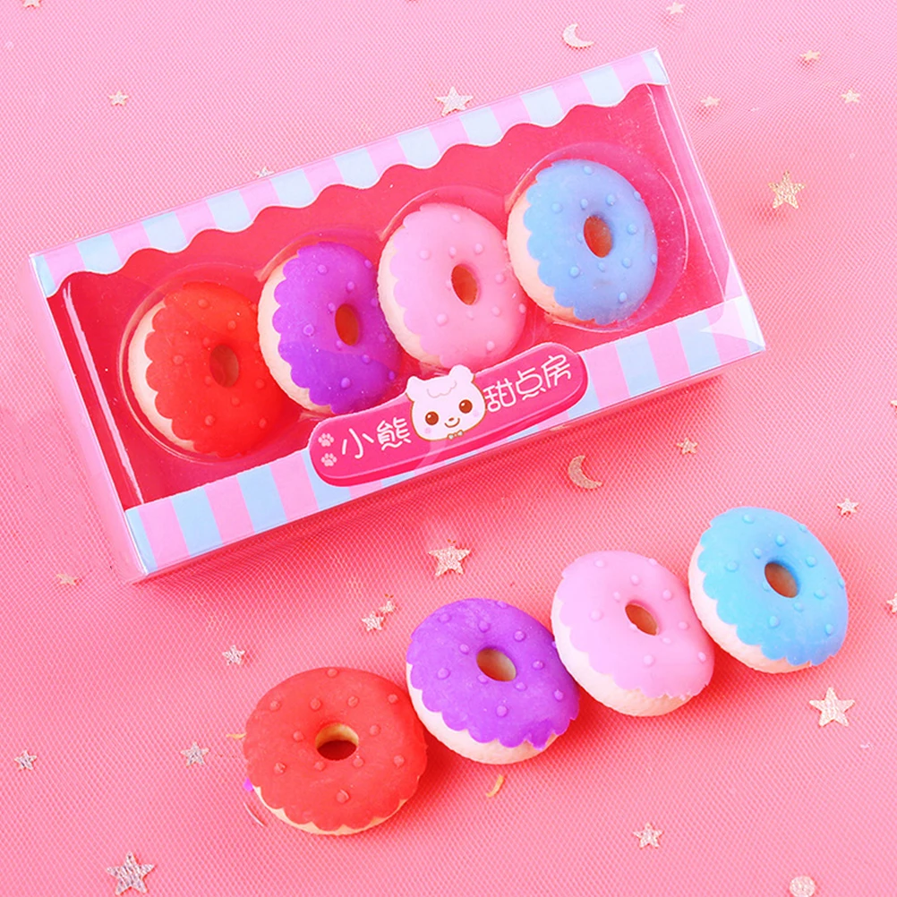 

12Pcs Portable Dessert Shaped Mini Erasers Multi-Function Pencil Erasers Kids School Accessories Kids Accessories