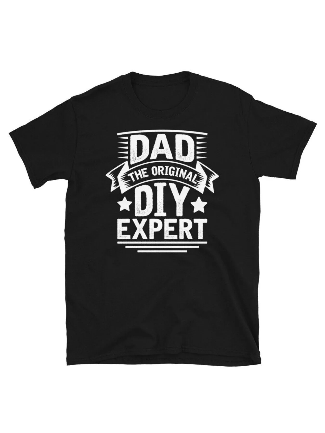 2026 Dad's Original DIY Expert Father's Day T-Shirt - Black 100% Cotton Crew Neck Short Sleeve Tee, 180gsm Breathable Fabric, Ma