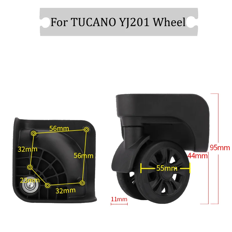 

For TUCANO YJ201 Universal Wheel Replacement Suitcase Rotating Silent Smooth Convenient Shock Absorbing Accessories Wheels