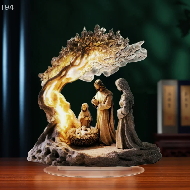 3D Stereoskopische Ostern Krippe Figur Tabletop Decor Krippe Figuren Set Home Dekoration