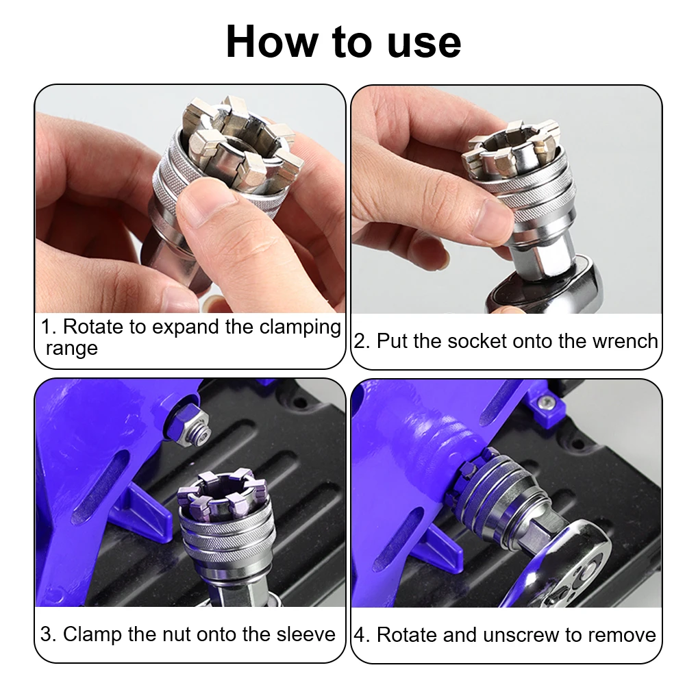 Adjustable Socket Adapter 3pcs 3/8