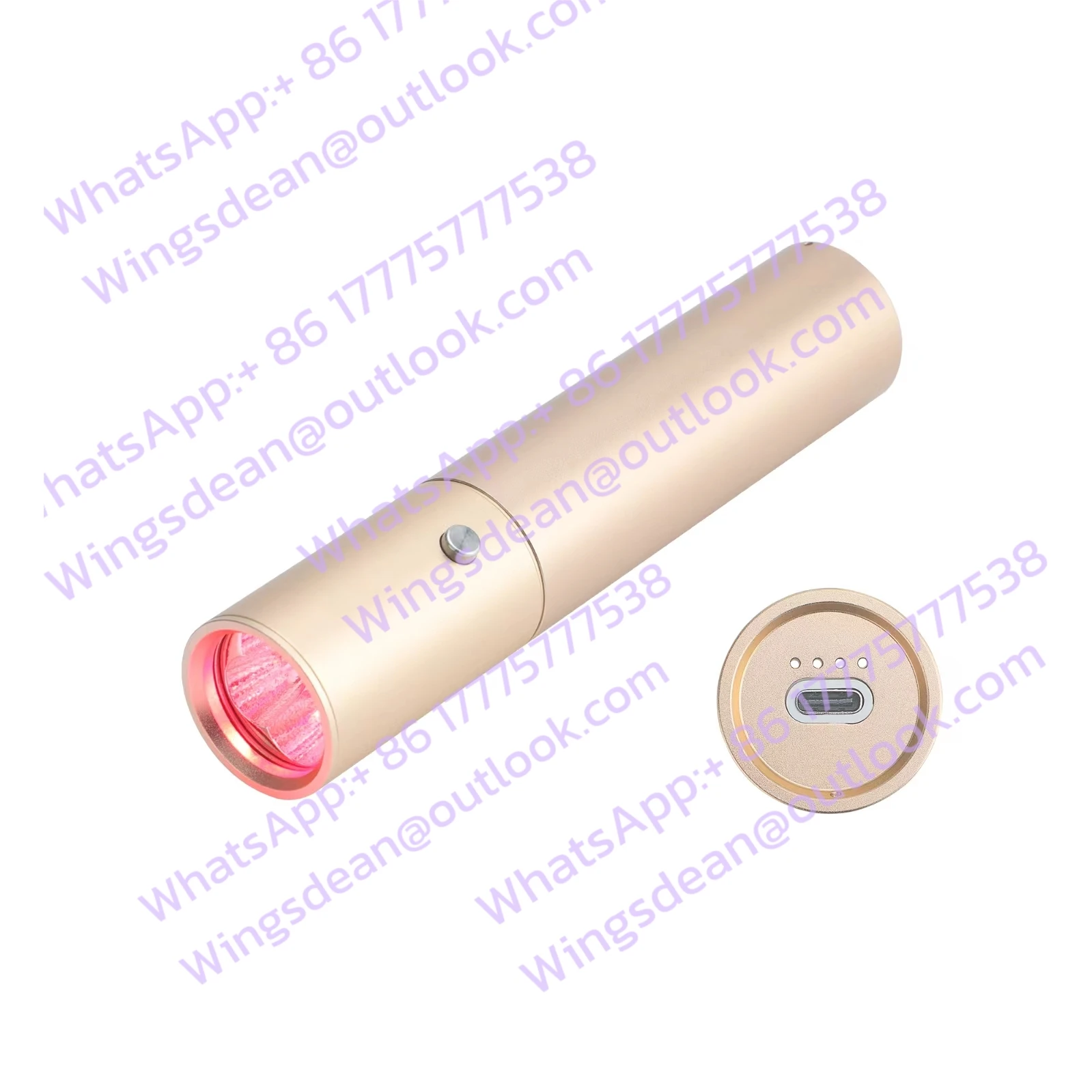 

5-компонентный светодиодный фонарик, синий свет, инфракрасная лампа, портативный встроенный аккумулятор для устройства по уходу за кожей, фонарик для лечения