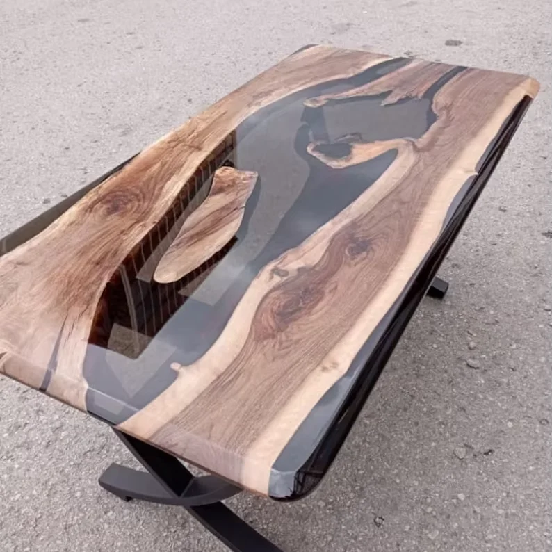 

Uniquely Customized Large Epoxy Table Resin River Dining Table for 2, 4, 6, 8 River Epoxy Dining Table