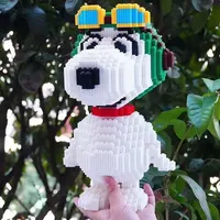 Cartoon Doll Snoopy Building Blocks Children's Assembly Toys Small Particle Bricks DIY Model Desktop Decoration Kids Gift