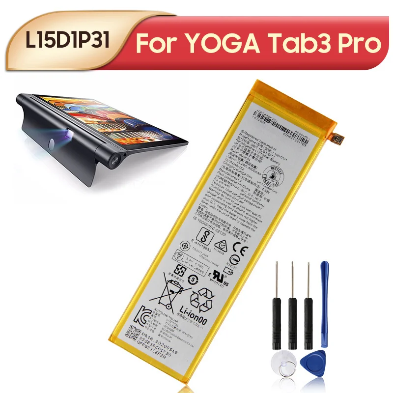 

New Replacement Battery L15D1P31 For Lenovo YOGA Tab3 Pro X5-Z8550 X5-Z8500 Battery 4000mAh
