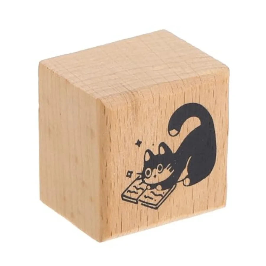 Wood Cat Stamps Wooden Rubber Stamps Pattern for Decoration DIY Art Crafts Card Making and Scrapbooking Supplies