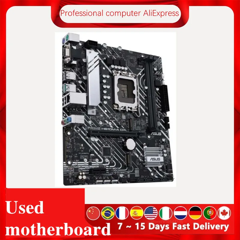 Used For Asus PRIME H610M-A D4 Original Desktop For Intel H610 DDR4 Motherboard LGA 1700 Support 12400F 12400 i3 12100F