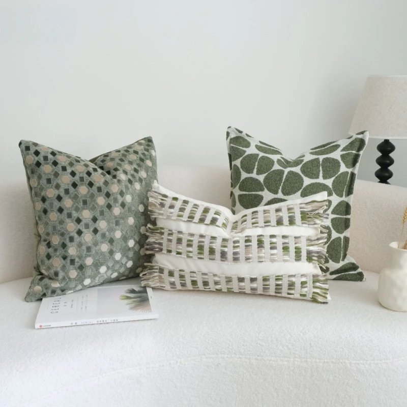 30X50/45X45CM Green Throw Pillow Cover Cut Velvet Waist Cushion Cover Decor Home Decorative Pillowcase 2026 New