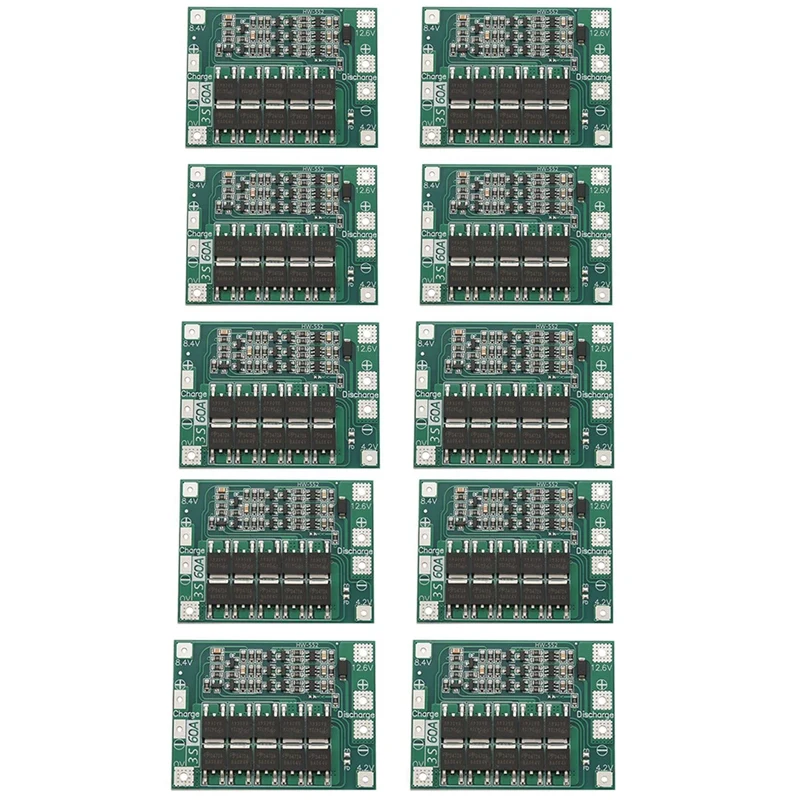 

10X 3S 60A Bms плата 11,1 V 12,6 V 18650 защитная плата литий-ионной, литиевой батареи улучшенная версия