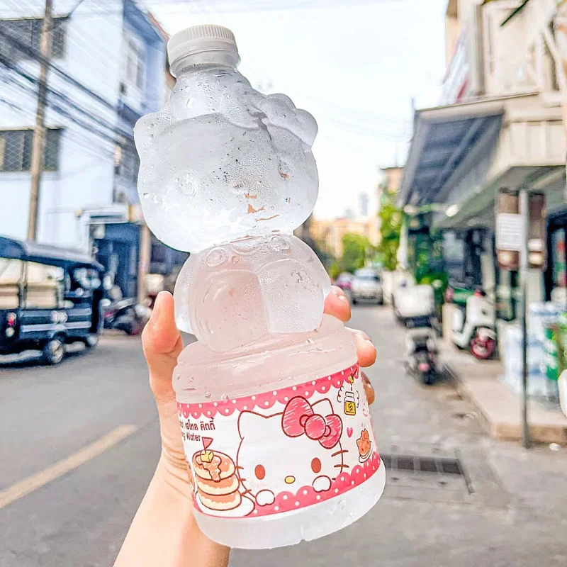 Sanrio Hello Kitty Water Bottle Cute Cartoon Reusable Transparent Water Cup Leak-proof Homemade Beverage Containers Water Bottle