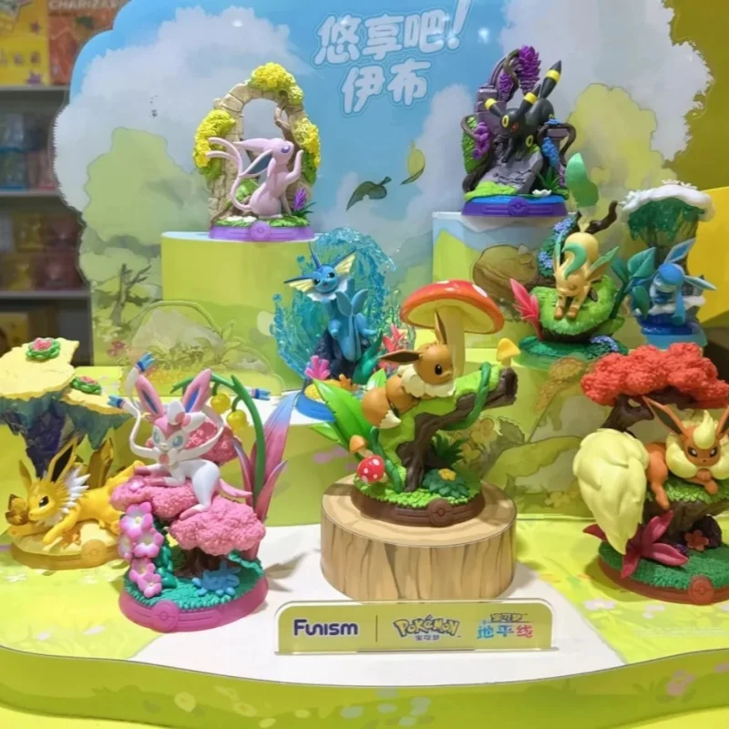 本物のポケモン-funism-フィギュア-イーブイ進化-ヴァポリオン-エスパリオン-ウンブレオン-シルベオン-リーフィア-人形-4cm-pvc-モデル-ポケモンおもちゃ-ギフト