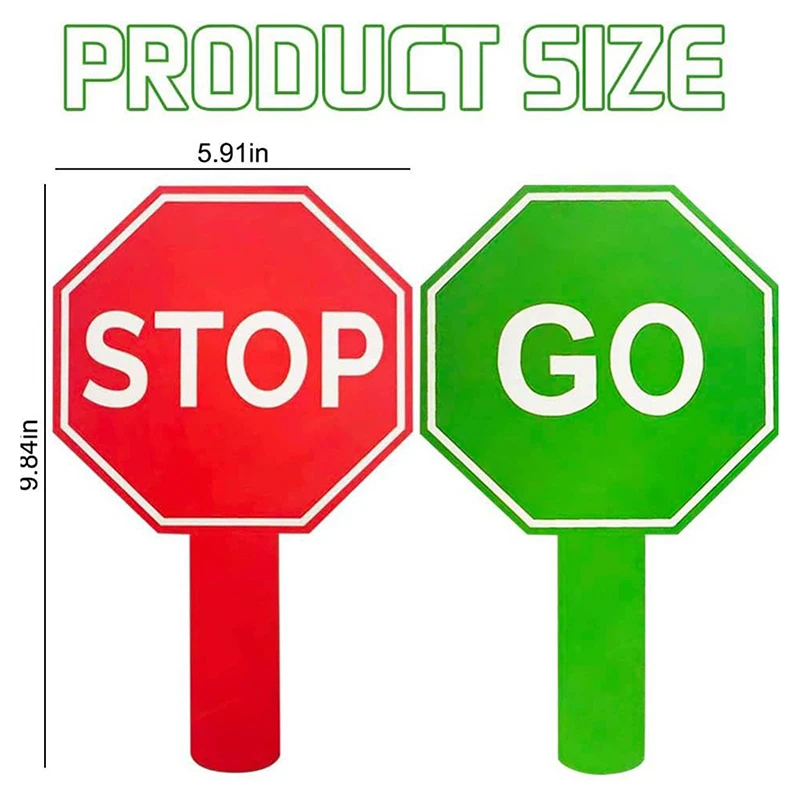 4Pcs Game Hand Holding Toy Answer Paddle Classroom Judging Board Traffic Safety Sign Kids Educational Teaching Tools Props