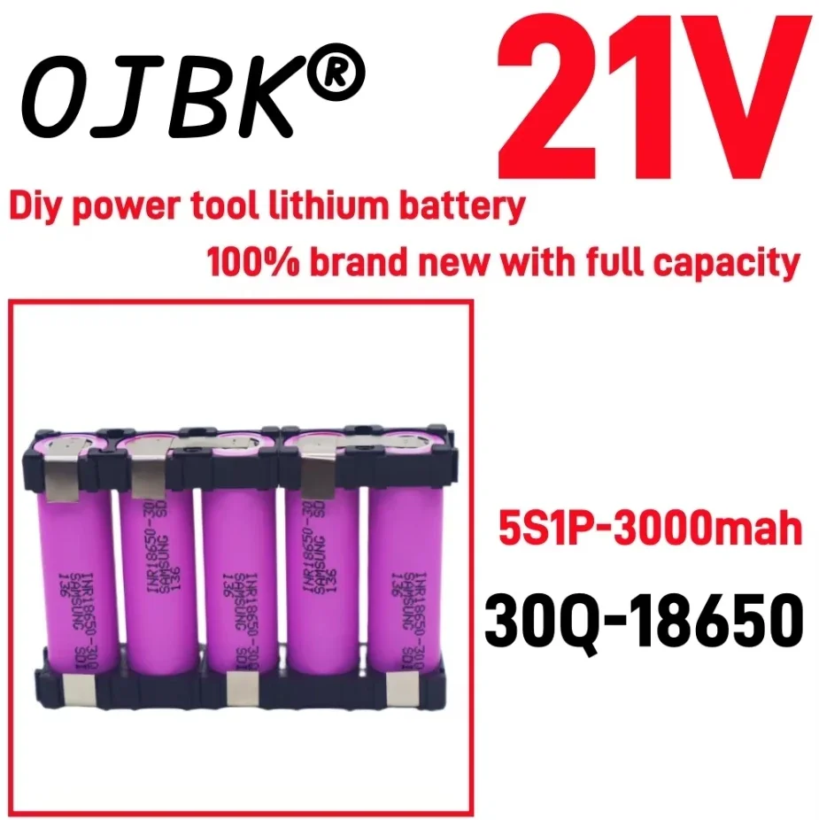 Original 100% Full Capacity 20A 18650 30Q 3000mAh 6000mAh 3S 4S 5S 12.6V 14.8V 18V DIY Screwdriver Battery Welding Battery Pack