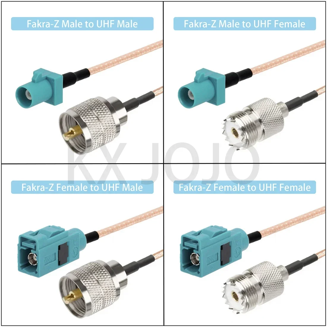 Fakra-Z to UHF Male/Female RG316 RF Radio Frequency Coaxial Cable Extension of Antenna 10/15/20/30/50cm