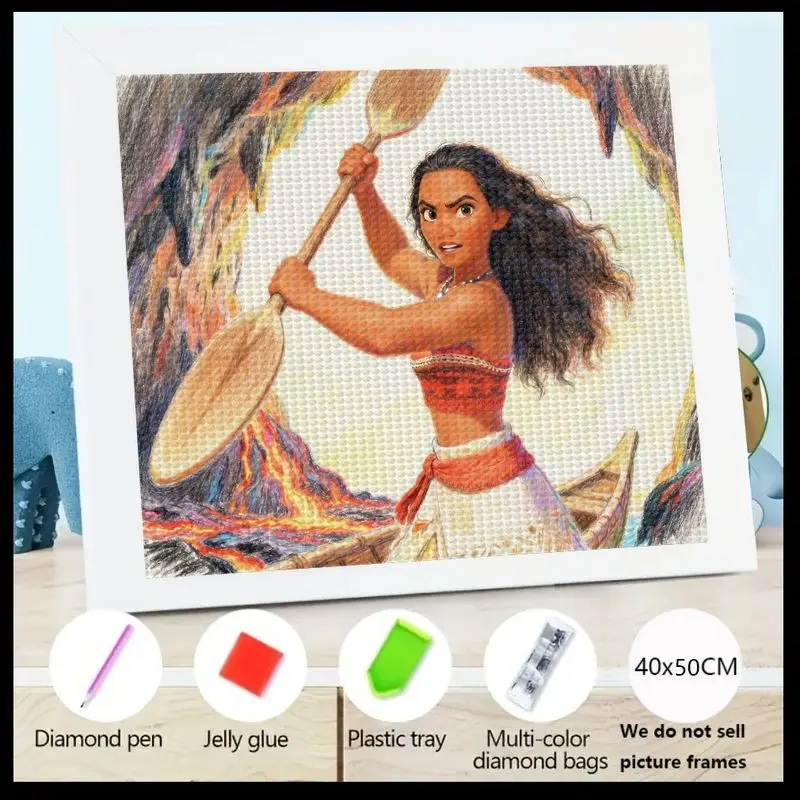 

1 шт. Disney Moana Adventure 5D DIY Полный дрель Набор для алмазной живописи, Кристаллический драгоценный камень, круглая дрель, вышивка для детей и взрослых, Fie