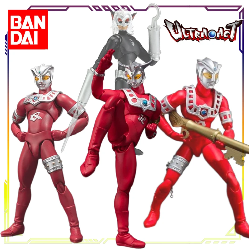 BANDAI Original ULTRA-ACT Ultraman Leo Série Astra/Maguma Star People Anime Bonecos de Ação Colecionáveis Presentes para Meninos