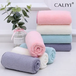 CALIYI 3PCS 60cm*30cm Coral Velvet Face Towels for Bathing Makeup Removal And Facial Care Soft Highly Absorbent Facial Tools