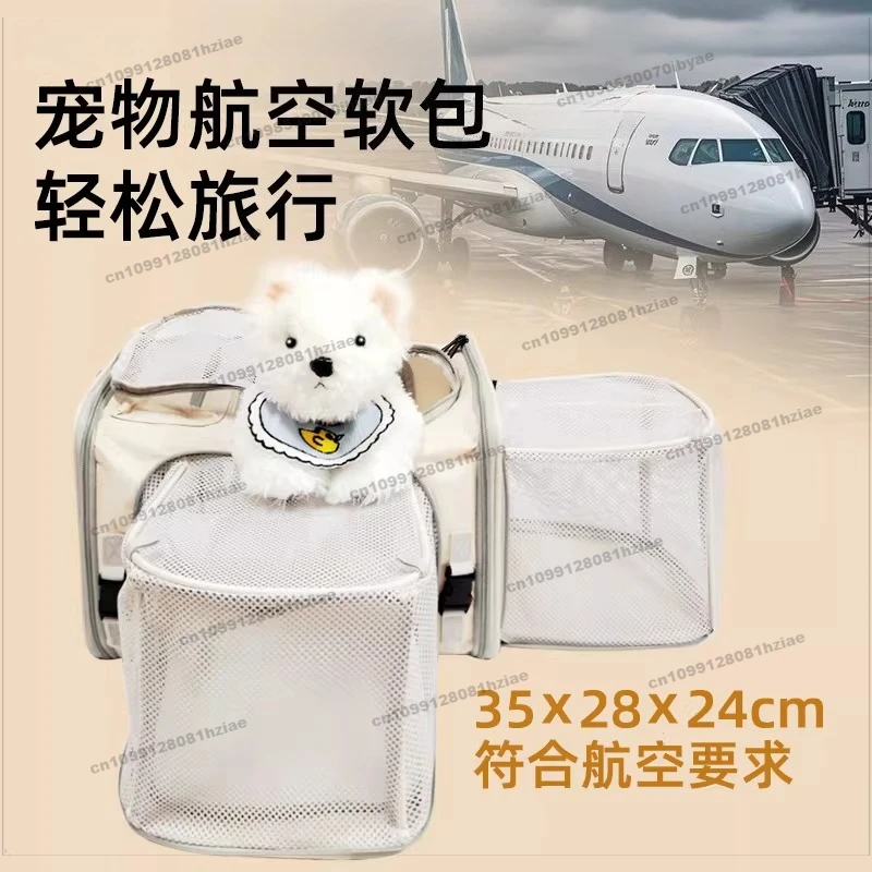 Aviation Cat Bag Goes Out Portable Into The Aircraft Cabin Pet Aviation Soft Bag Expandable Folding Dog Bag