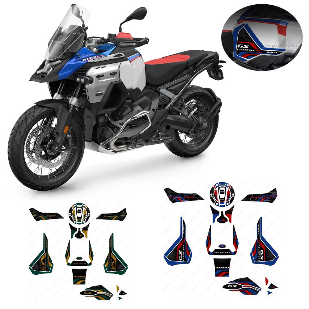 

for BMW R1300GS R 1300 GS Adventure 2025 Motorcycle Tank Pad Sticker 3D Gel Epoxy Resin Protective Sticker Decals Kit