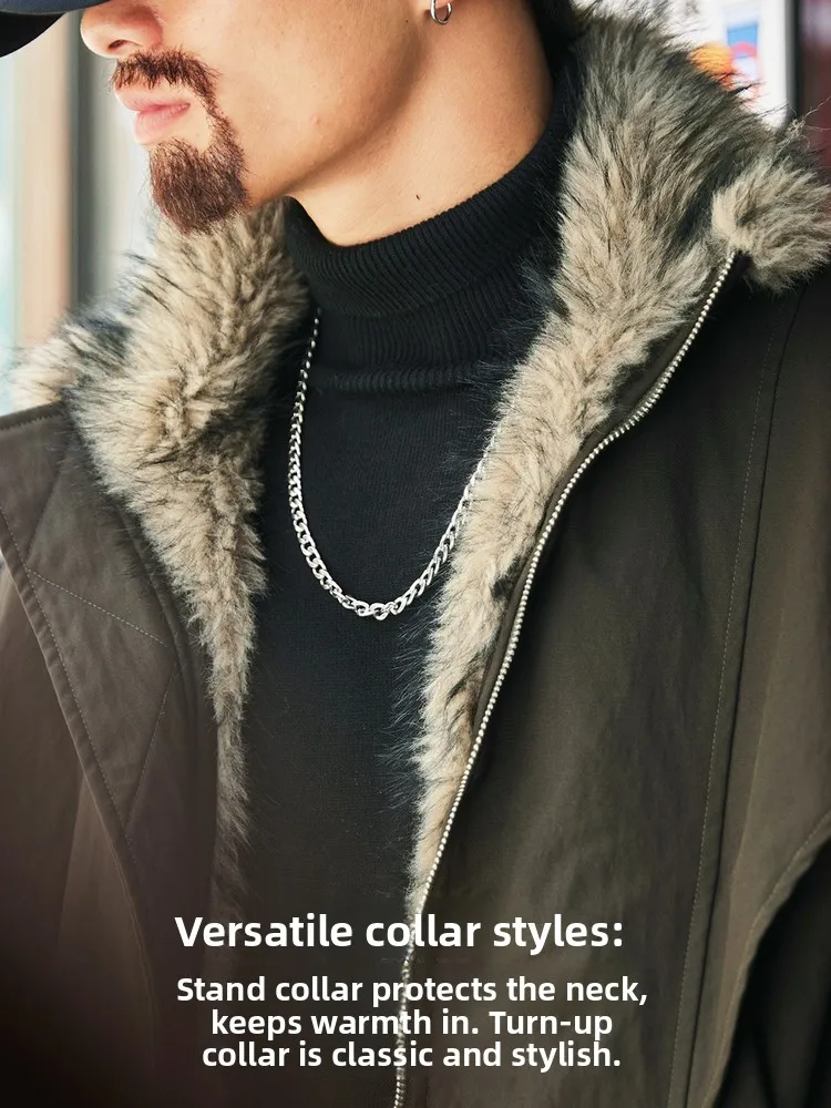 Abrigo de algodón de piel de visón falsa de Jaet para hombre Retro americano Sle, textura de pico de trigo cálida para invierno, águila de montaña con sentido