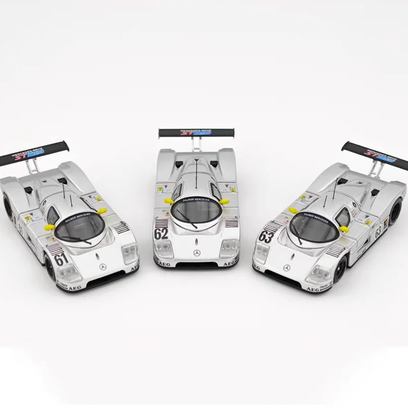 Nuovo In Prevendita Ys 1:64 Mercedes Benz C9 Sauber Auto Magnetica In Lega In Miniatura Diecast Anteriore Posteriore Coperture Ornamenti Giocattoli Personalizzati Per Bambini