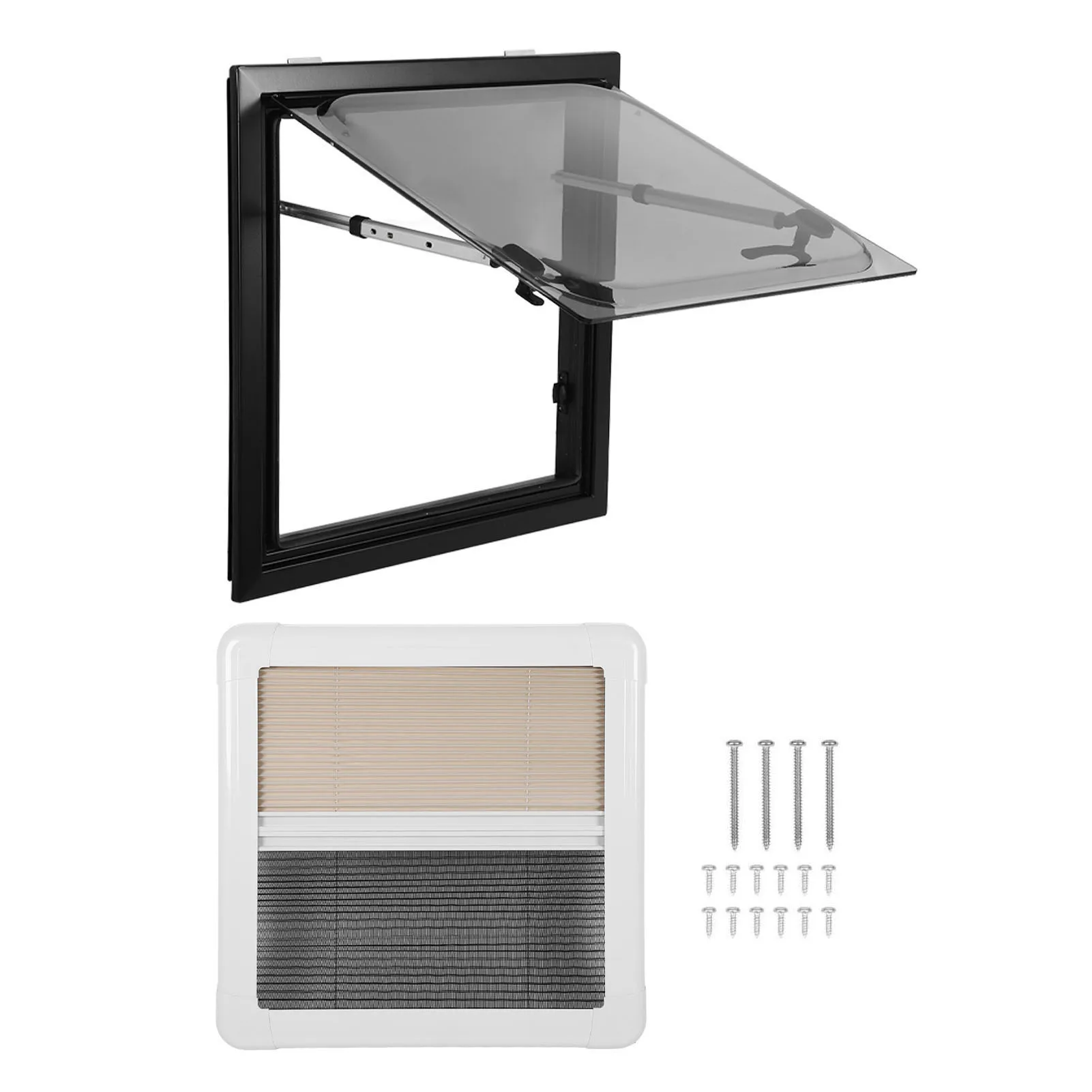 20 X 20in RV Push Out Window Insect Proof UV  75 Deg Opening for   Trailer Motorhome RV Push Out Window