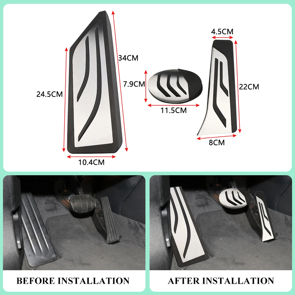 Car Pedals for BMW X1 X2 F48 F39 F45 F46 F40 LHD Foot Rest Pedal Pad Cover 216i 218i 220i 216d 218d 220d Active Gran Tourer