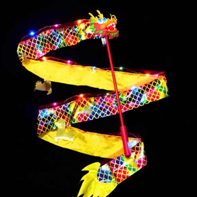 Children's Light-emitting Toys Creative Festivals Dancing Dragon Colorful Dragon Flinging Dragon Ribbon Toys Outdoor Sports Toys