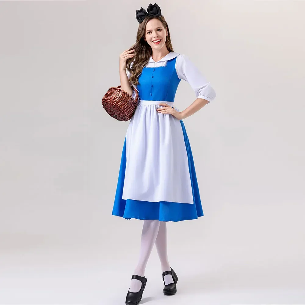 Bavarian Traditional German Oktoberfest Maid Beer Costume Halloween Anime Fairy Tales Cinderella Alice Dress Maid Costume