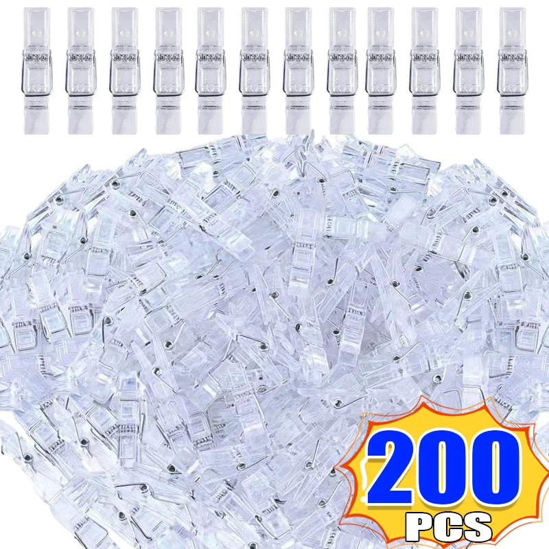 50/200 sztuk Mini przezroczyste plastikowe klipsy papier fotograficzny odzież wiosenne klipsy bezpieczeństwa DIY Party Wall Home Craft Decor wiszące