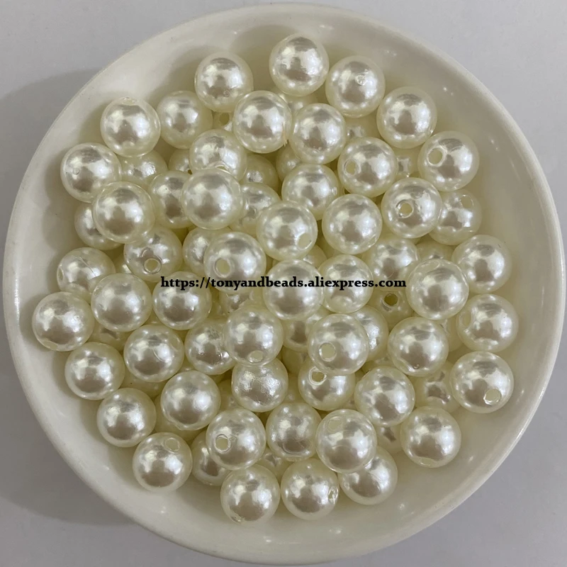 Acryl-Imitationsperlen, runde Kugel-Abstandsperlen, 4, 6, 8, 10, 12 mm, wählen Sie Größe und Farbe für die Schmuckherstellung, DIY, Lochgröße 1,5 mm – Detail 12